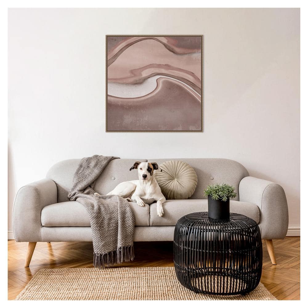 Two Sides II Abstract Canvas Print with Bronze Frame