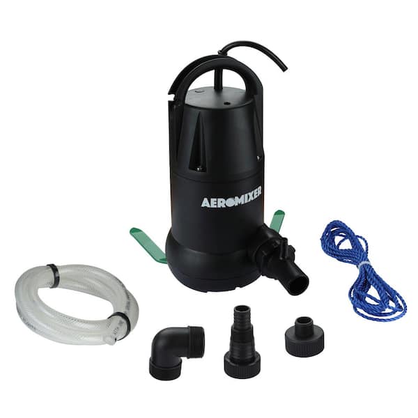sjæl Understrege klo AEROMIXER MIX + AERATE WITH ONE PUMP Mini Mixer 1/6 HP Submersible Mixing  and Aerating Pump AERO20-100 - The Home Depot