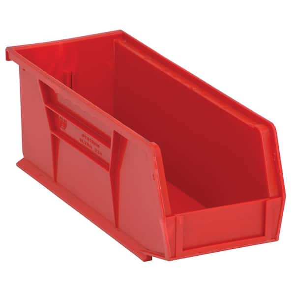 QUANTUM STORAGE SYSTEMS Ultra Series Stack and Hang 3.6 Gal. Storage Bin in Red (12-Pack)