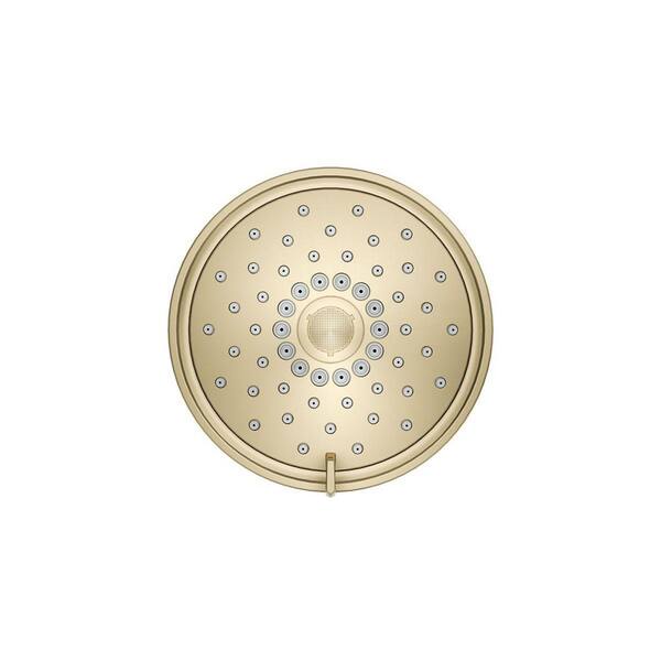 KOHLER Purist 3-Spray Patterns 1.75 GPM 5.5 in. Wall Mount Fixed Shower Head in Vibrant French Gold