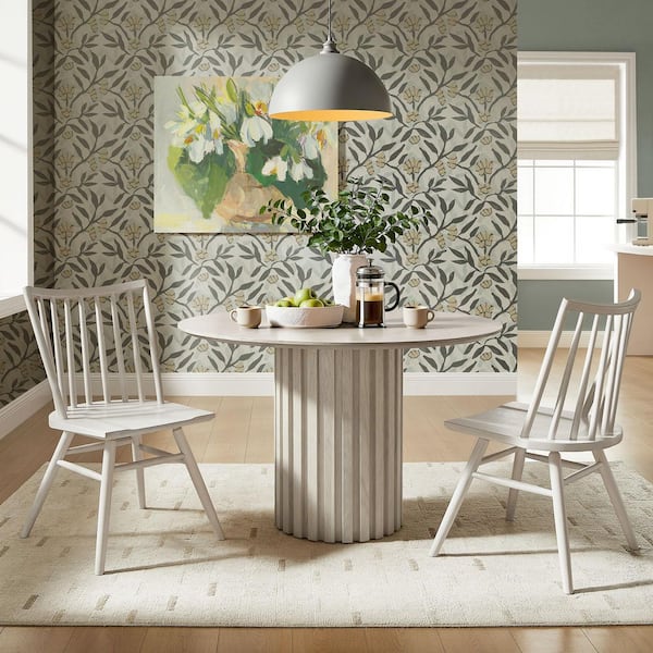 Alvar White Solid Ash Wood Modern Windsor Dining Side Chairs (Set of 2)
