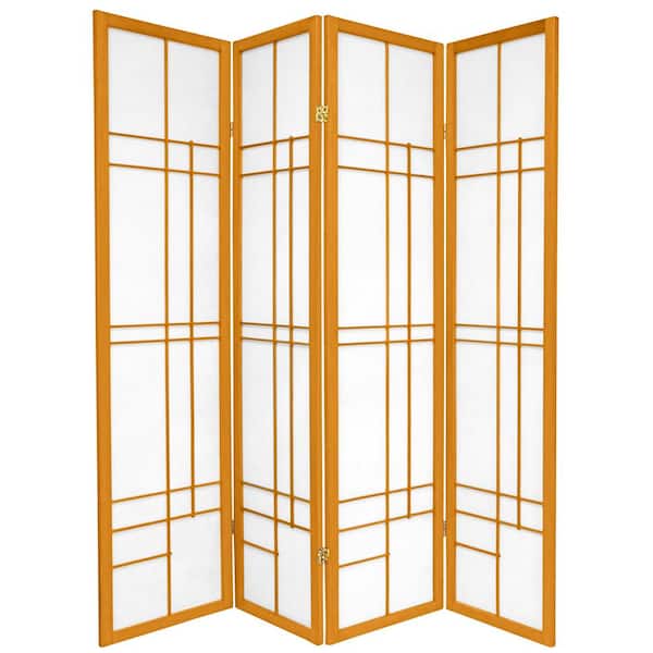 Oriental Furniture 6 ft. Honey 4-Panel Room Divider
