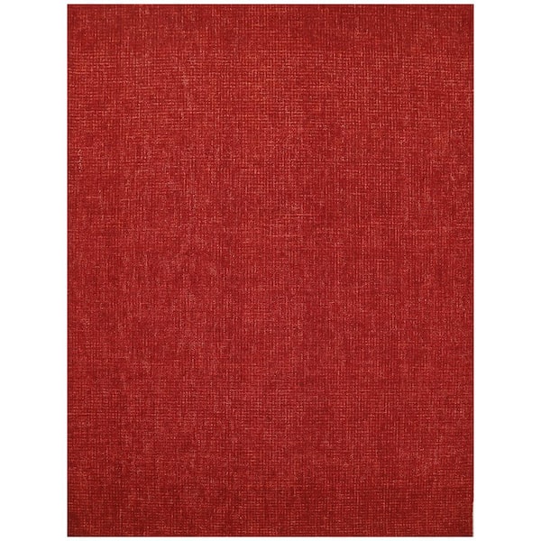 Ottomanson Agra Collection Static Design 8 ft. x 10 ft. Indoor Handmade Wool Area Rug, 7 ft. 6 in. x 9 ft. 10 in., Dark Red