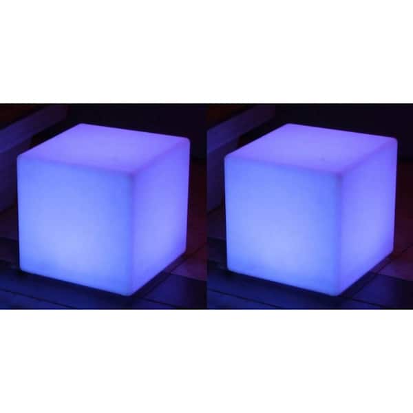 Main Access 16 in. Cube Pool/Spa Waterproof and Floating LED Light Seats (2-Pack)