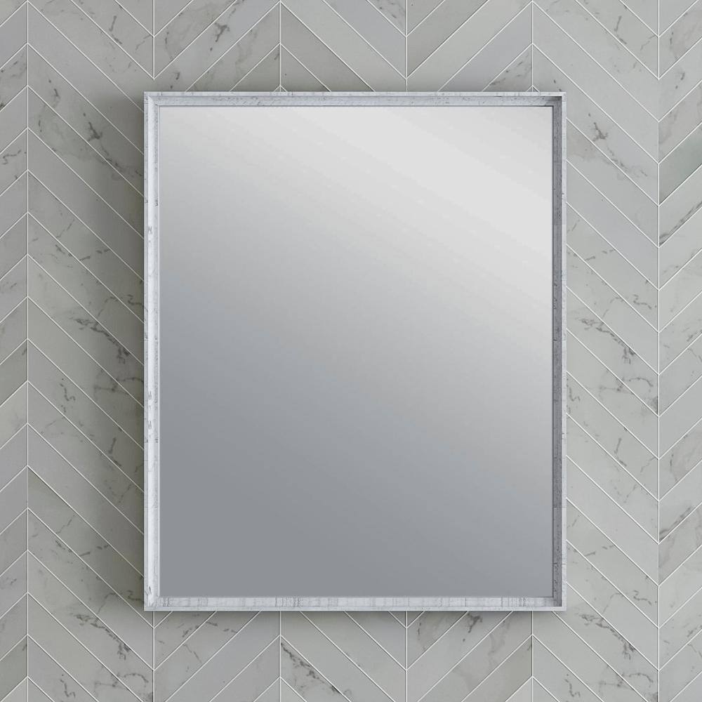 Rustic White 26" Rectangular Wood Bathroom Vanity