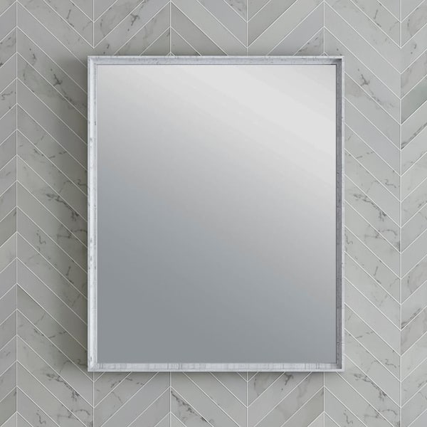 Formosa 26 in. W x 32 in. H Rectangular Framed Wall Mounted Bathroom Vanity Mirror in Rustic White