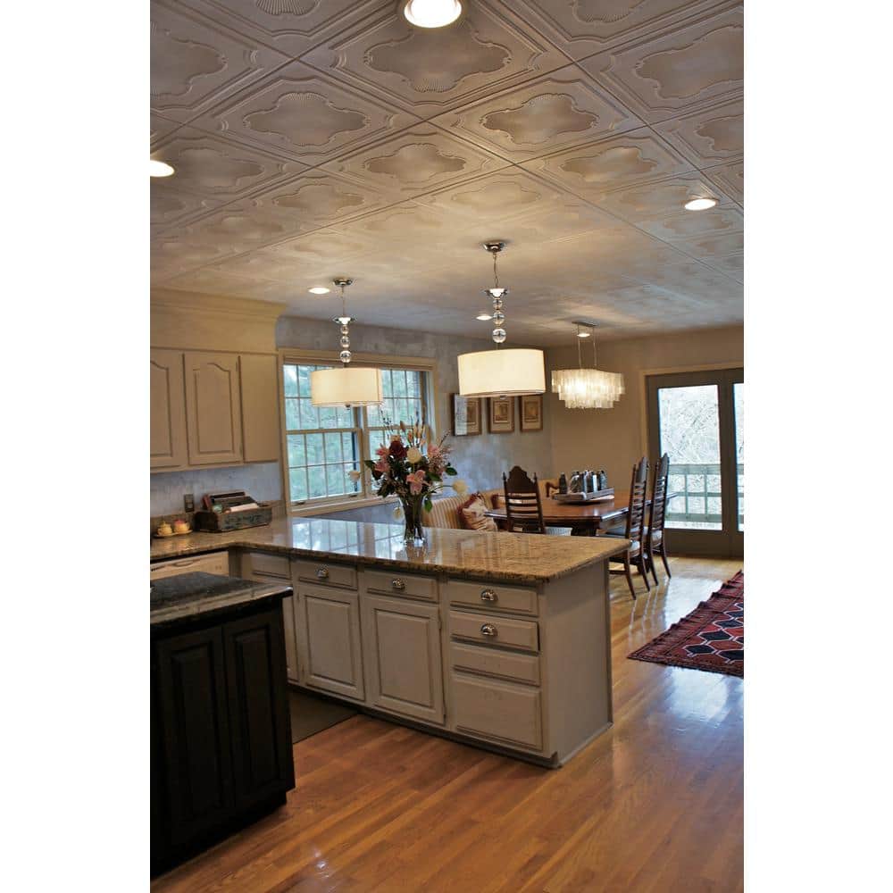 Plain White Polystyrene Glue-Up Ceiling Tile, 19.75" Square