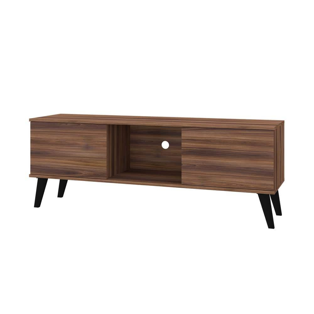 Luxor Saratoga 53 in. Nut Brown Particle Board TV Stand Fits TVs Up to ...