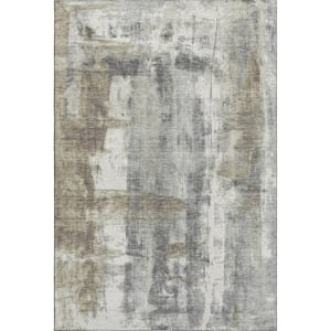 Mayfield Premium Machine Washable Abstract AMF1982 Beige 10 ft. x 14 ft. Area Rug