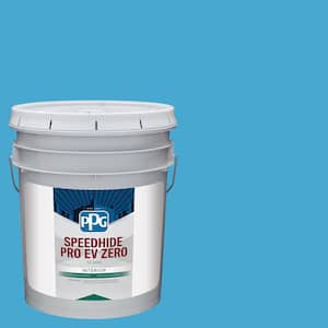 Speedhide Pro EV Zero 5 gal. PPG1237-5 Mystic Blue Flat Interior Paint