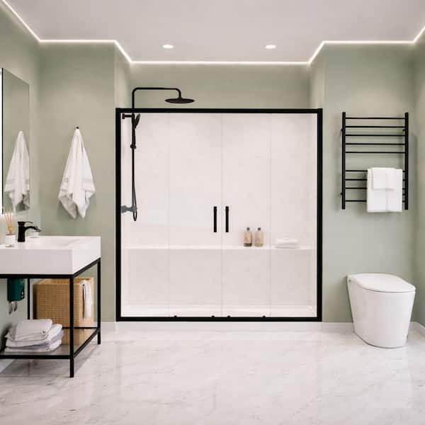 ANZZI SDHDX 59-60 in. x 70 in. Sliding Framed Shower Door in Matte