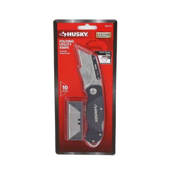Husky Folding Lock-Back Utility Knife 99731 - The Home Depot