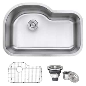 Undermount Stainless Steel 32 in. 16-Gauge Single Bowl Kitchen Sink