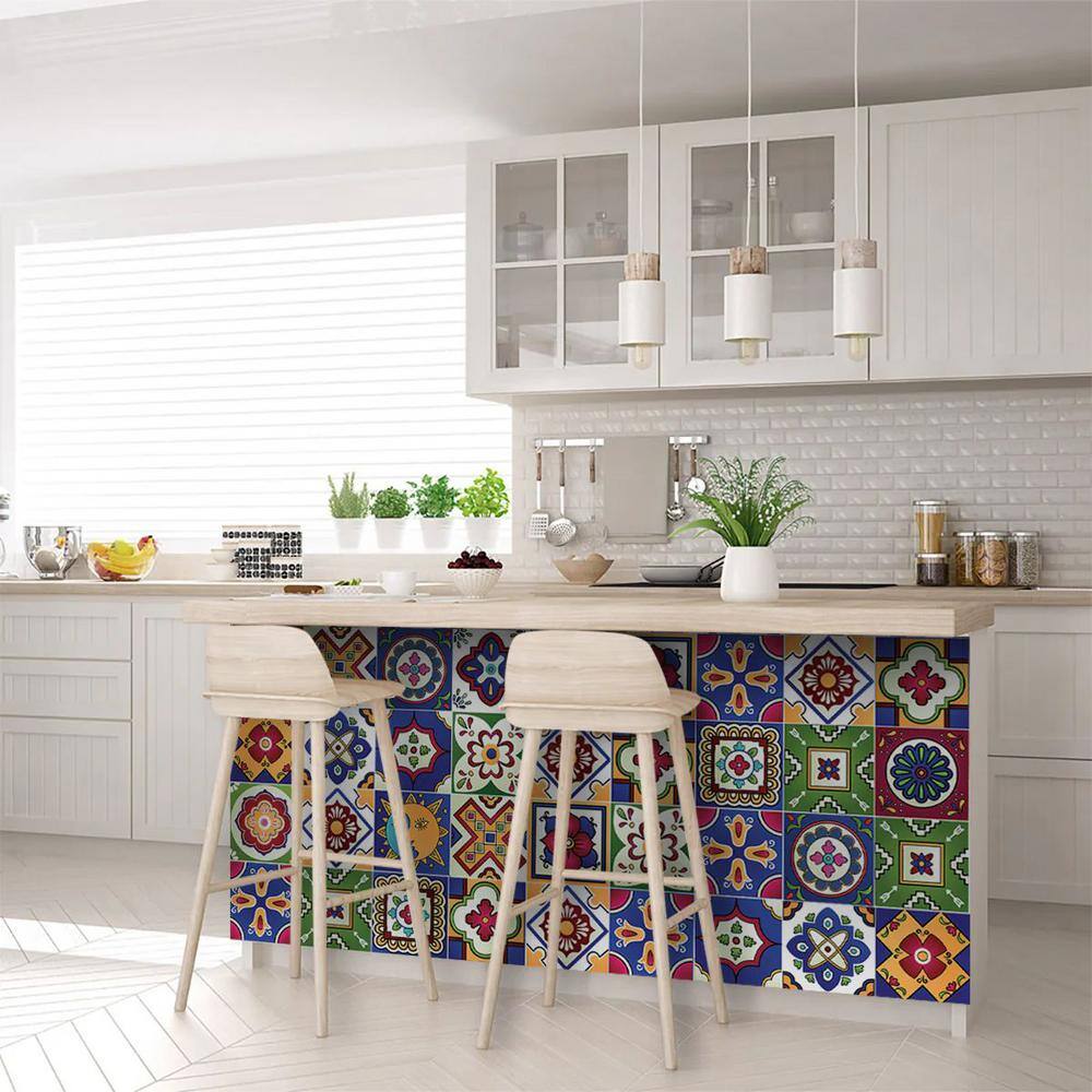 Multicolor Vinyl Peel and Stick Mosaic Tile Set