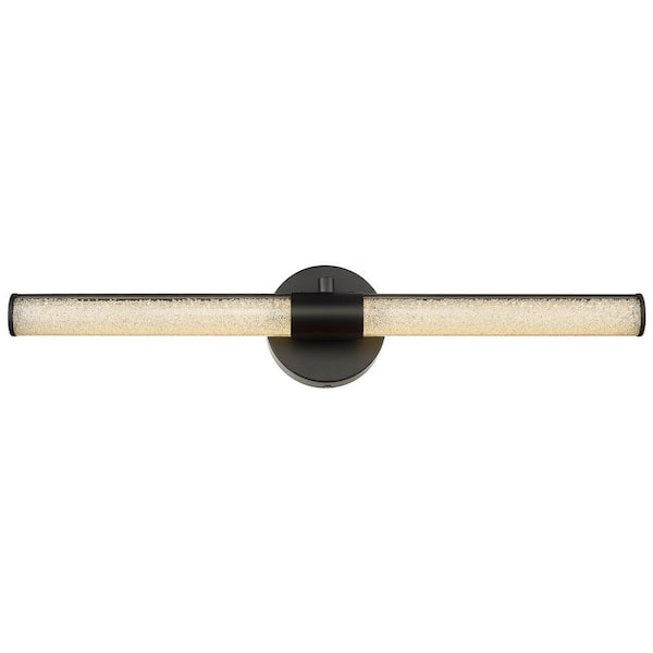 pasentel 24 in. 1-Light Black Modern LED Bathroom Vanity Light Bar with Acrylic Shade