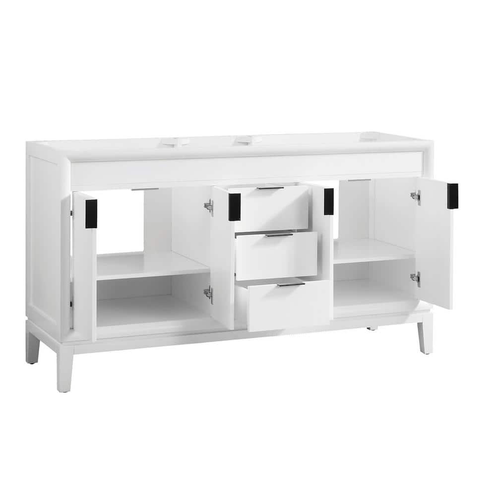 Emma 60" White Solid Wood Double Vanity Cabinet