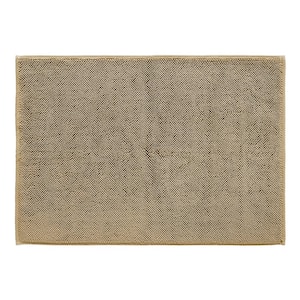 Oatmeal 20 in. x 28 in. Cotton Bath Rug Turkish Reversible