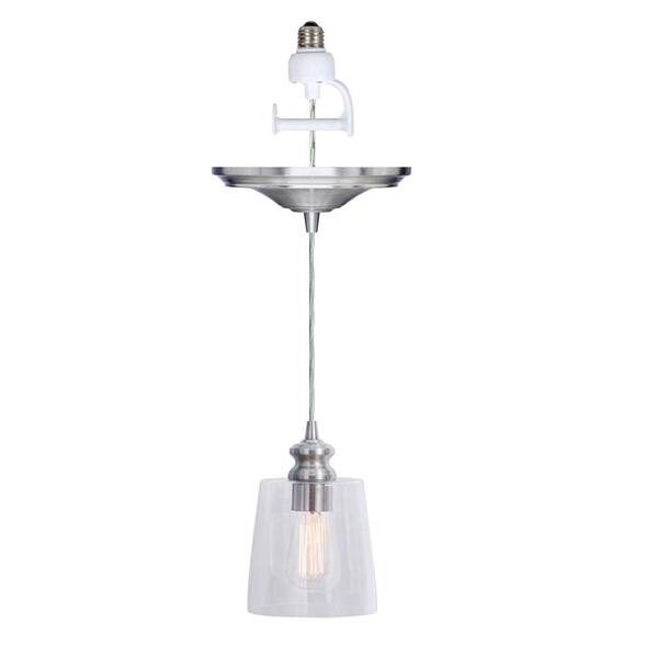 Home Decorators Collection Malley 1-Light Brushed Nickel Pendant with Conversion Kit