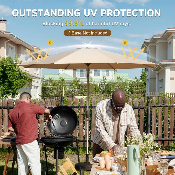 9 ft. Patio Umbrella, UV Protection Waterproof Market Sun
