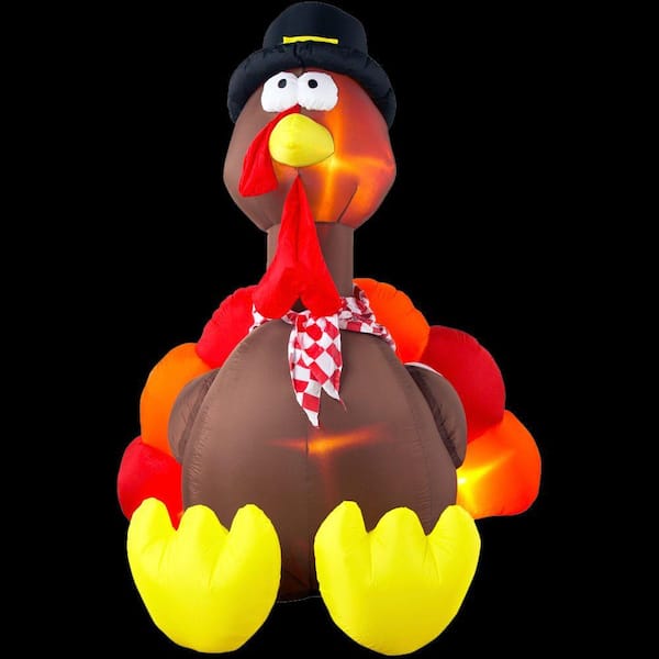 Gemmy 6 ft. Airblown Lighted Sitting Turkey
