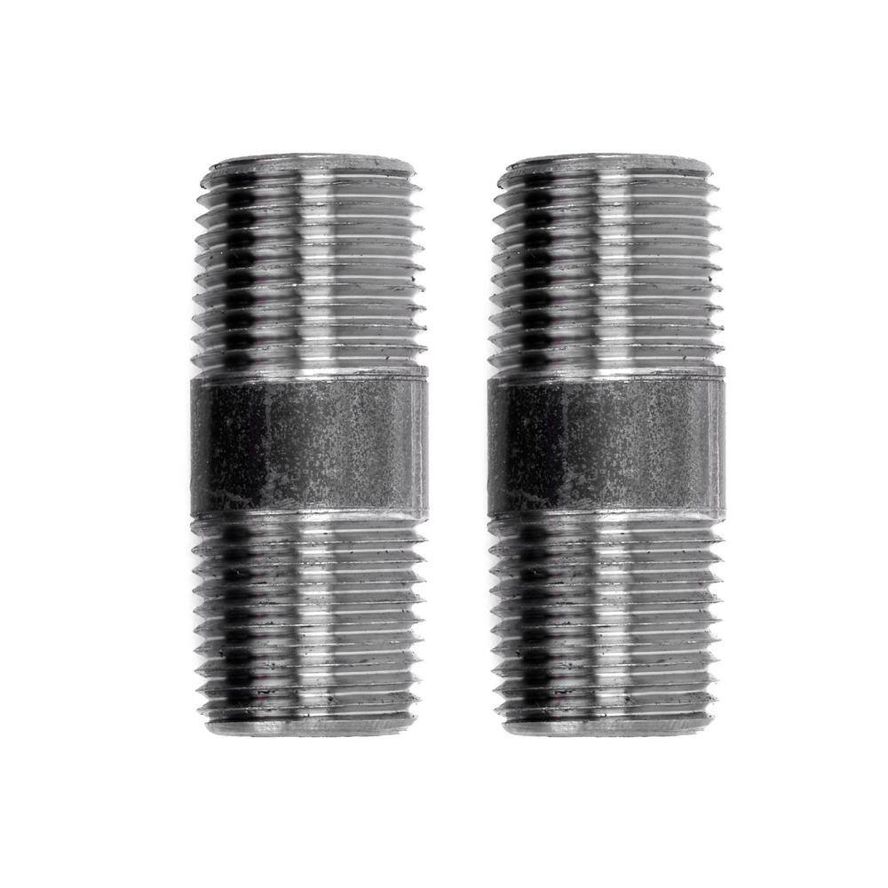 Ldr Industries Pipe Decor 12 In X 2 In Black Steel Pipe Connector 2 Pack 362 12x2 2 The 2751