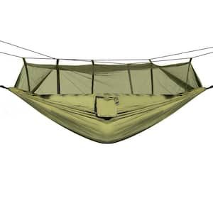 8.5 ft. Portable Nylon Hammock with Mosquito Net 600 lbs. Load 2 Persons in Green