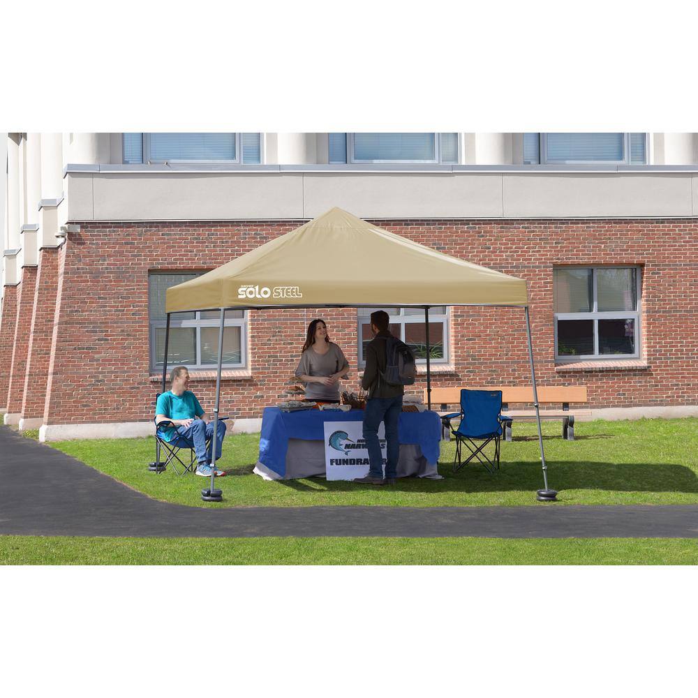Quik Shade 10x10 Khaki Polyester Canopy with Gray Frame