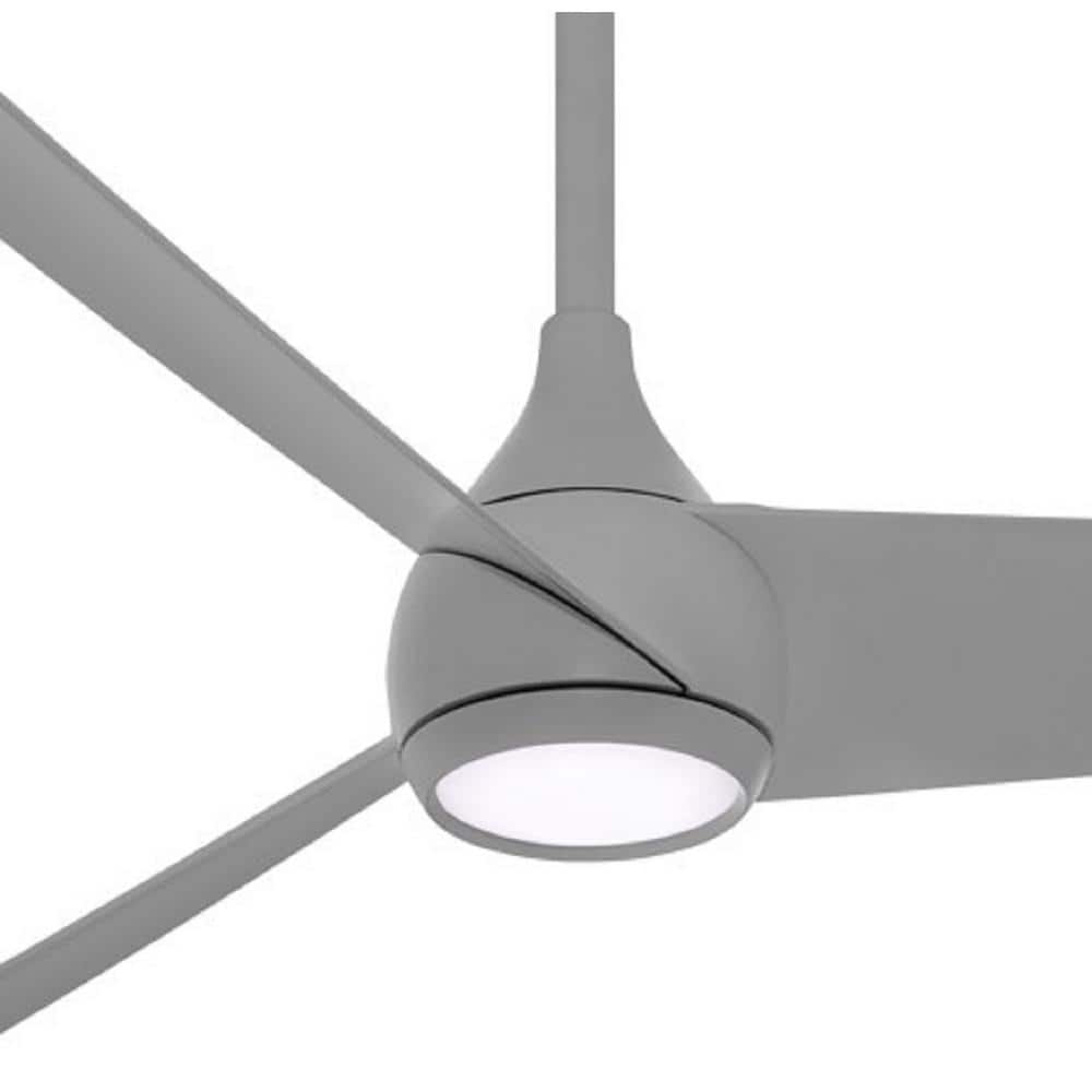 52'' Gray Steel LED Smart Ceiling Fan with Remote Control
