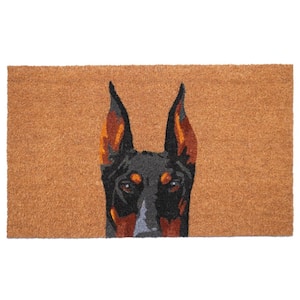 Black Doberman 24 in. x 36 in. Indoor or Outdoor Door Mat