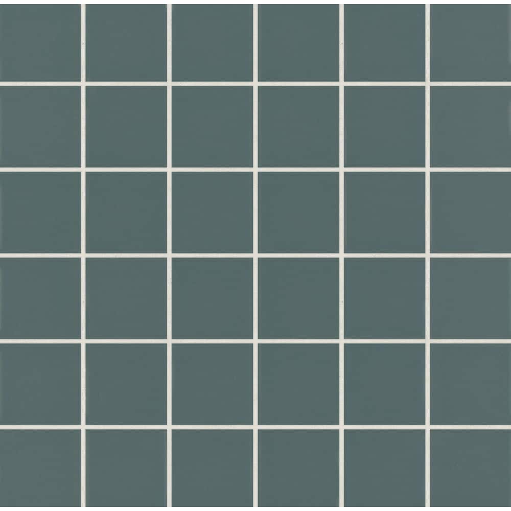 Sample-Marin 2 in. x 2 in. Matte Square Mosaic Wall Ceramic Tile Sample in Ocean Teal price history on PriceWatchPro
