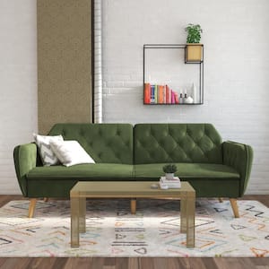 Tallulah Memory Foam Green Velvet Futon