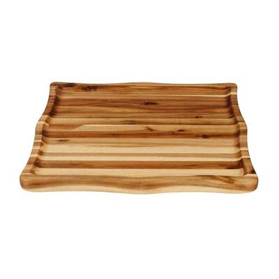 "The Scoop" 13.5 in. x 16 in. x 1.5 in. Thick Concave Acacia Cutting Board