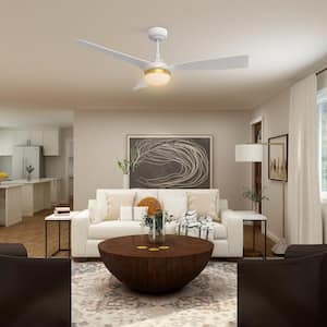 Striver 52 in. Integrated LED Indoor White Smart Ceiling Fan with Light and Remote, Works with Alexa and Google Home