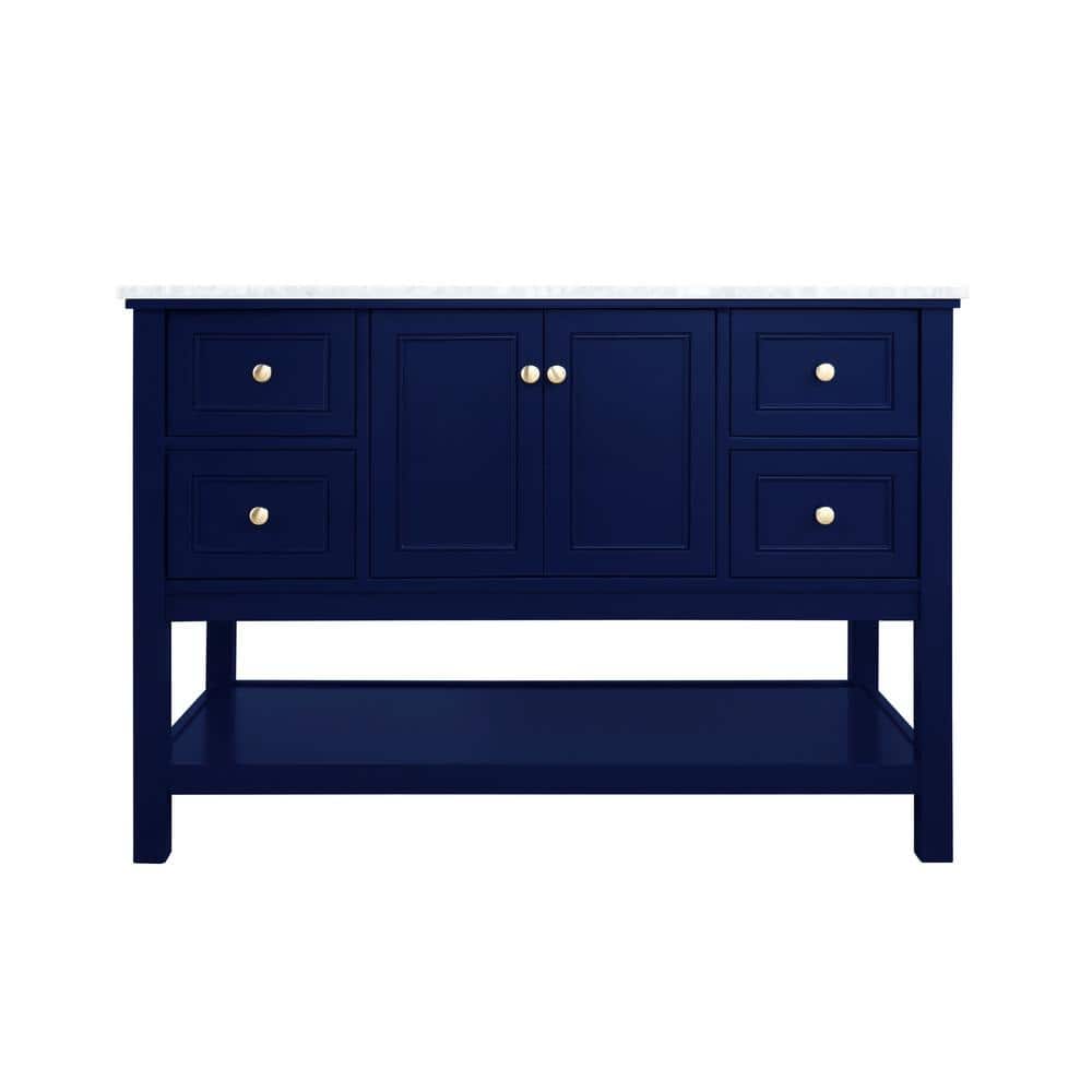 Simply Living 48 in. W x 22 in. D x 34 in. H Bath Vanity in Blue with Carra