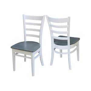 Emily White/Gray Solid Wood Dining Chair (Set of 2)