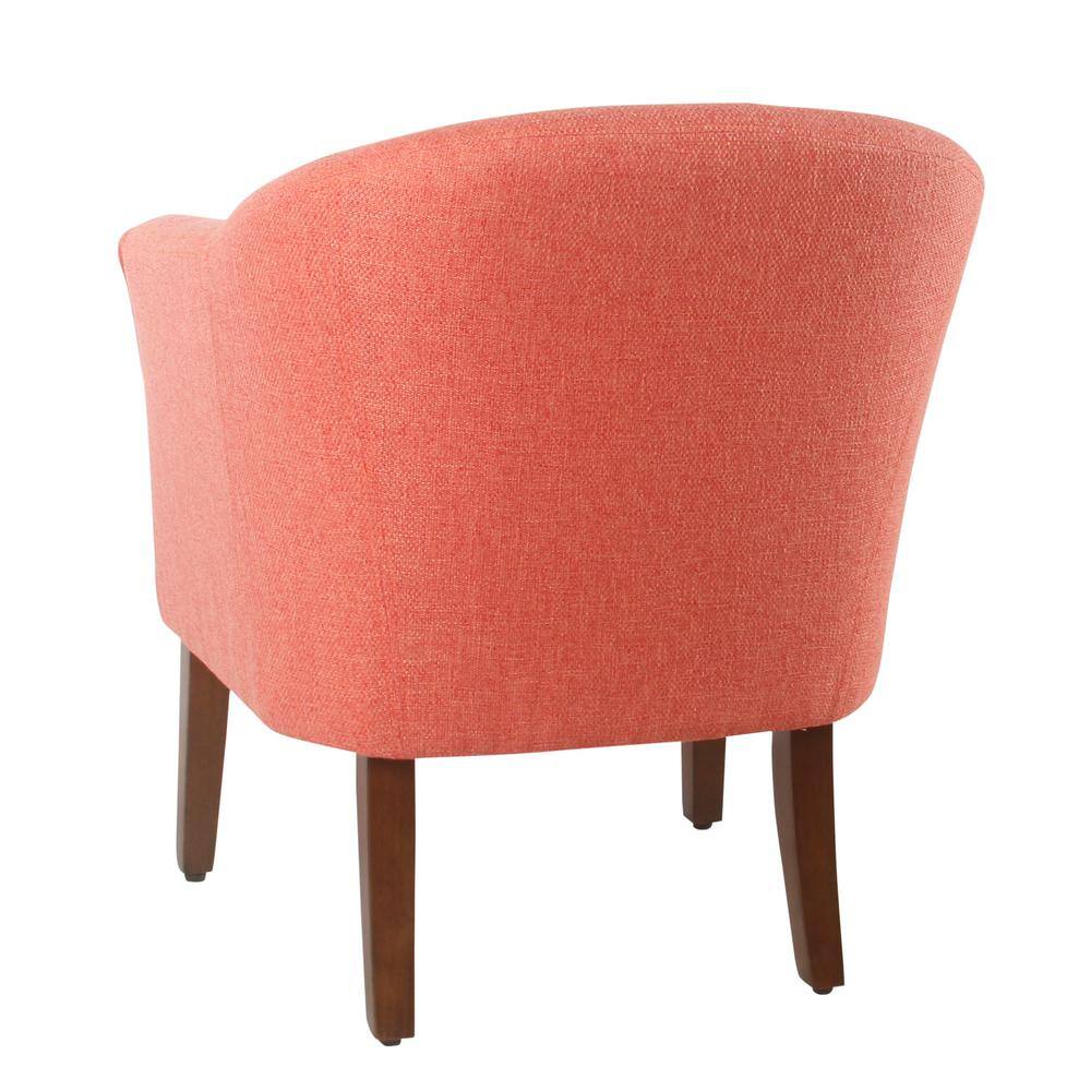Modern Barrel Accent Chair in Lush Orange with Wood Legs