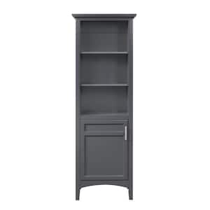 Sassy 24 in. W x 16 in. D x 72 in. H Dark Charcoal Freestanding Linen Cabinet