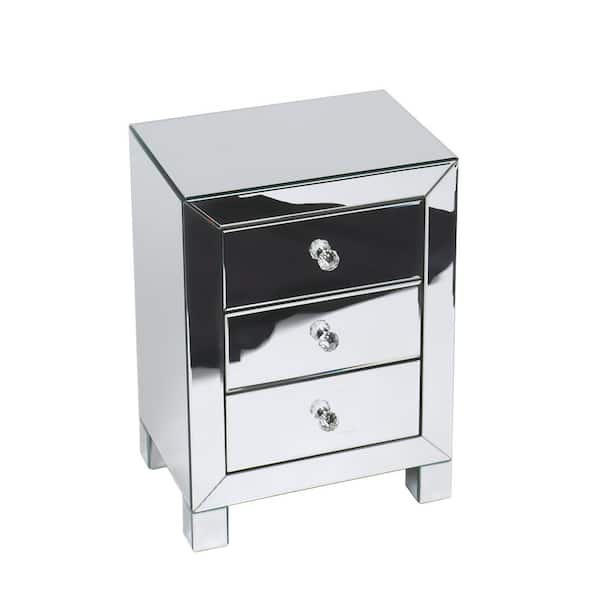 Ave Six Reflections Silver Mirror Mirrored End Table