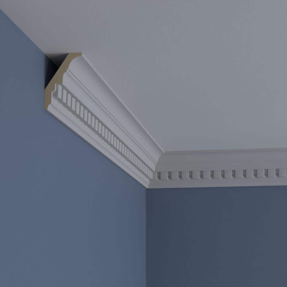 Primed White Polyurethane Dentil Crown Moulding 94.5" Length