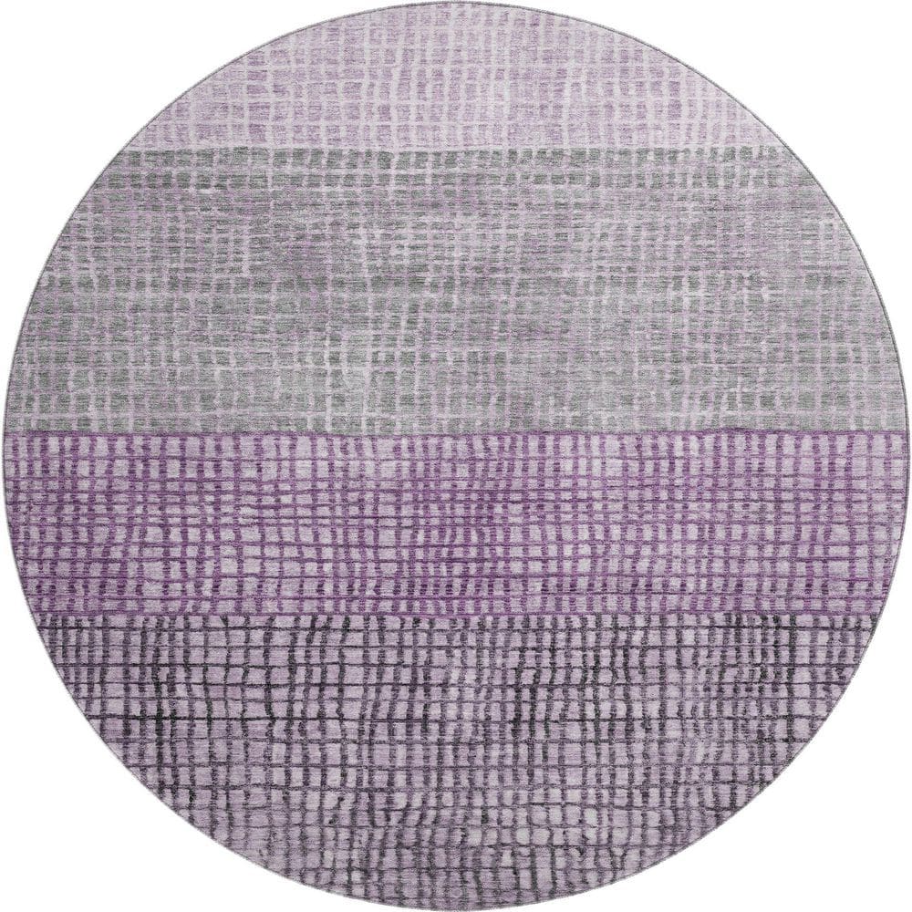 Mayfield Premium Machine Washable Abstract AMF1831 Plum 8 ft. x 8 ft. Round Rug price history on PriceWatchPro