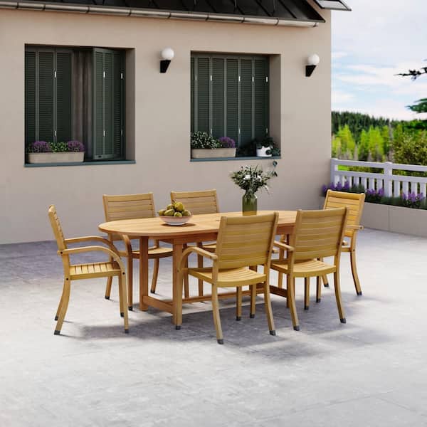 Amazonia Arizona Oval 7-Piece Eucalyptus Patio Dining Set