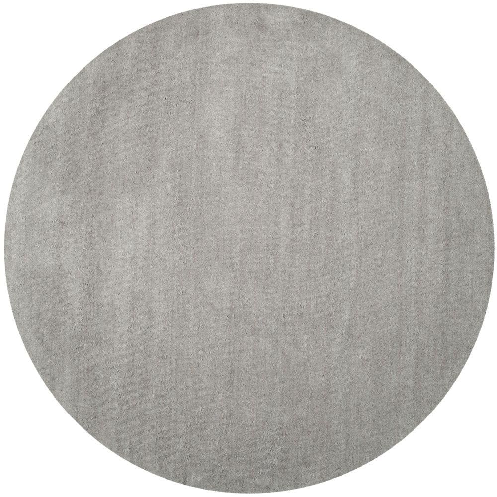 Himalaya Gray Round Hand-Tufted Wool Area Rug, 8'