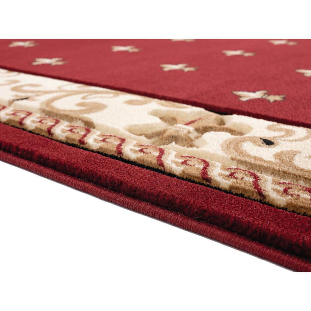 Bristol Elegance Burgundy Synthetic 3' x 4' Tufted Area Rug