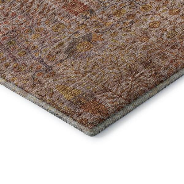 Mayfield Premium Machine Washable Abstract AMF2053 Terracotta 3 ft. x 4 ft. Area Rug