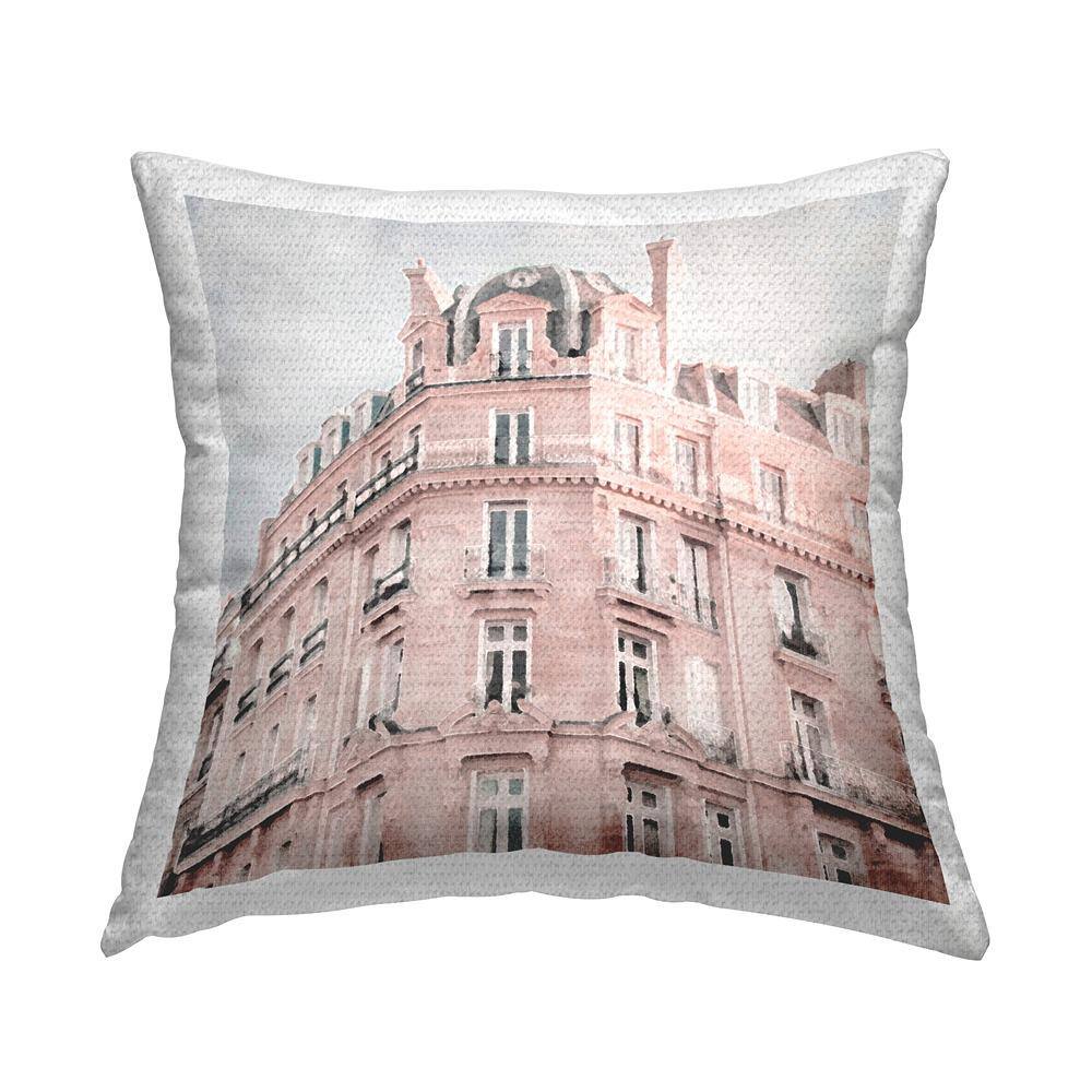 Coral Apartments Architecture Pink Square Outdoor Throw Pillow price history on PriceWatchPro