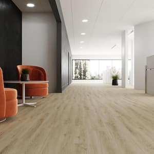 GlueCore Cashmere 22 MIL x 7.3 in. W x 48 in. L Glue Down Waterproof Luxury Vinyl Plank Flooring (39 sqft/case)