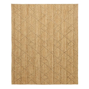 Willow Beige Natural 8 ft. x 10 ft. Braided Jute Trellis Area Rug