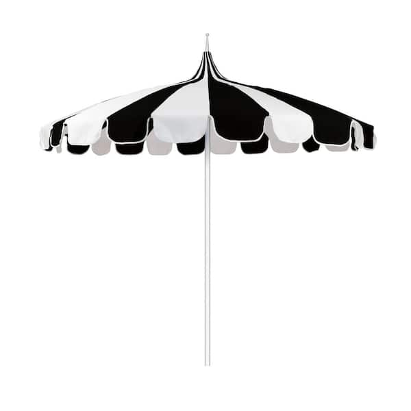 California Umbrella 8.5 ft. Silver Aluminum Commercial Natural Pagoda Market Patio Umbrella Push Lift in Black Pacifica