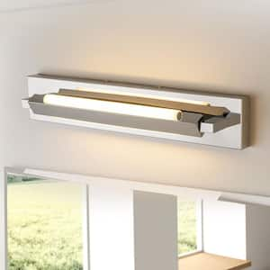 Kevin 23.6 in. W 1-Light Modern Linear Chrome Adjustable Integrated LED Bathroom Vanity Light