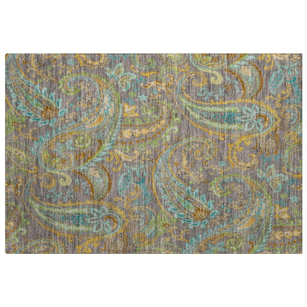 Dream Shag Premium Machine Washable Abstract ADS533 Taupe 3 ft. x 4 ft. Area Rug